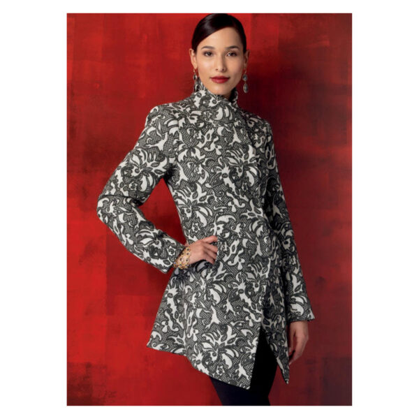 Vogue Schnittmuster V9212 - Jacke - seitlich geknöpft - Schösschen hinten – Bild 6