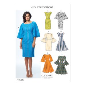 Vogue Schnittmuster V9239 - Kleid - Etuikleid - verschiedene Ärmellösungen