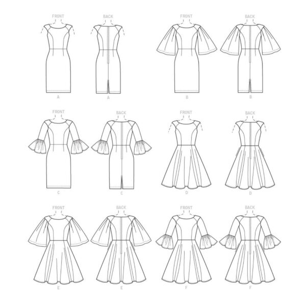 Vogue Schnittmuster V9239 - Kleid - Etuikleid - verschiedene Ärmellösungen – Bild 10