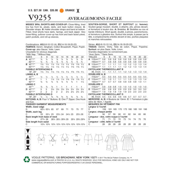 Vogue Schnittmuster V9255 - Bademoden im Stil der 60er Jahre - Damen – Bild 8