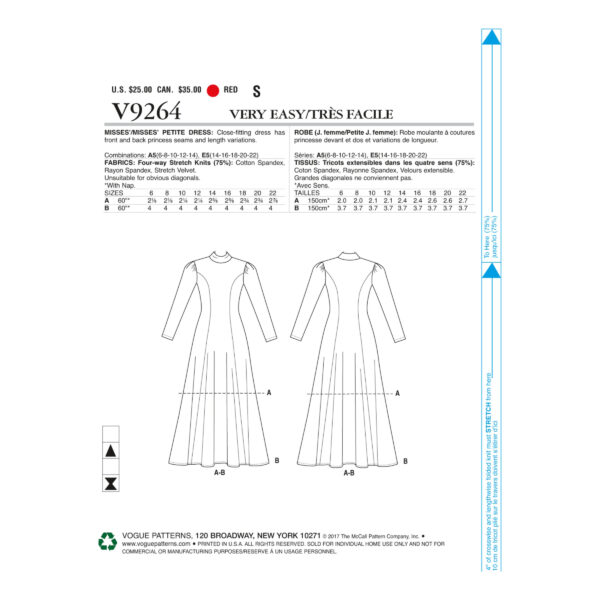 Vogue Schnittmuster V9264 - Kleid - Jerseykleid - Strickkleid – Bild 7