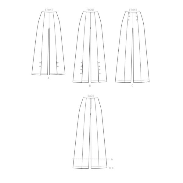 Vogue Schnittmuster V9282 - Hose - weites Bein - ohne Bund – Bild 8