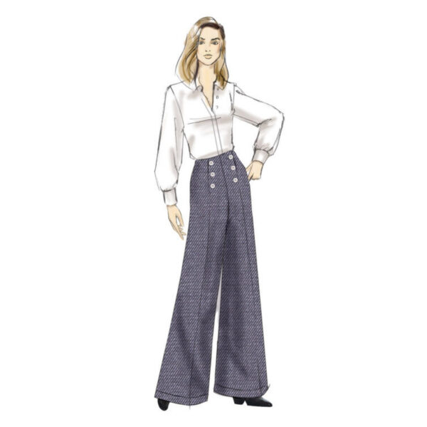 Vogue Schnittmuster V9282 - Hose - weites Bein - ohne Bund – Bild 3