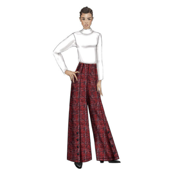 Vogue Schnittmuster V9282 - Hose - weites Bein - ohne Bund – Bild 4