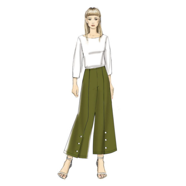 Vogue Schnittmuster V9282 - Hose - weites Bein - ohne Bund – Bild 5