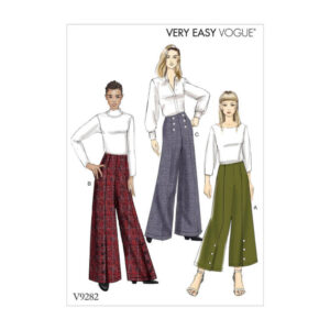 Vogue Schnittmuster V9282 - Hose - weites Bein - ohne Bund