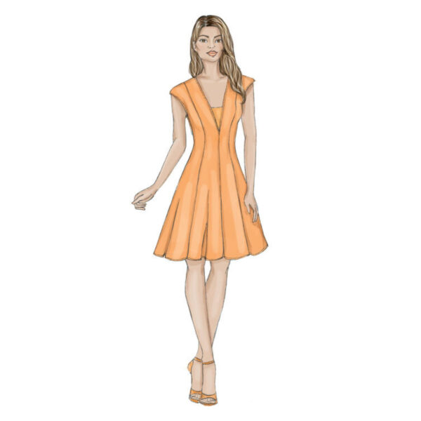 Vogue Schnittmuster V9292 - Kleid mit Glockenrock - Sommerkleid – Bild 4