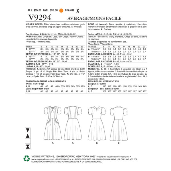 Vogue Schnittmuster V9294 - Kleid - Vintage - im Stil der 30er Jahre – Bild 8