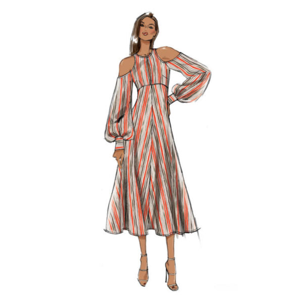 Vogue Schnittmuster V9296 - Kleid - langes Kleid - A Linie – Bild 4