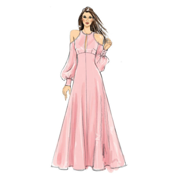 Vogue Schnittmuster V9296 - Kleid - langes Kleid - A Linie – Bild 5