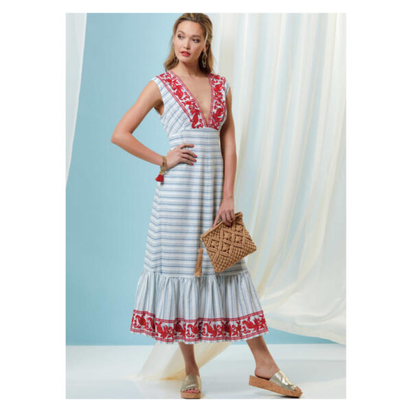 Vogue Schnittmuster V9311 - Kleid - V-Ausschnitt - Volant am Saum – Bild 4