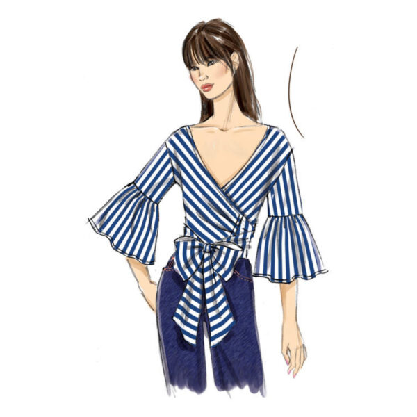 Vogue Schnittmuster V9315 - Bluse - bezaubernde Wickelbluse - Sommer – Bild 2