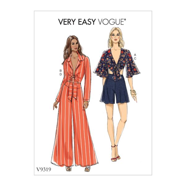 Vogue Schnittmuster V9319 - Kombination - Bluse - leichte Jacke - Hose
