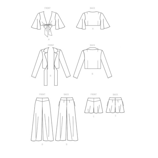 Vogue Schnittmuster V9319 - Kombination - Bluse - leichte Jacke - Hose – Bild 7