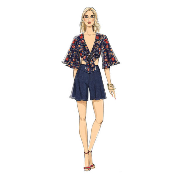 Vogue Schnittmuster V9319 - Kombination - Bluse - leichte Jacke - Hose – Bild 4