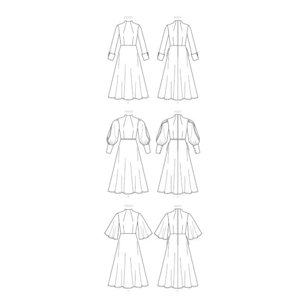 Vogue Schnittmuster V9327 - Kleid - Glockenrock - hochgeschlossen – Bild 6