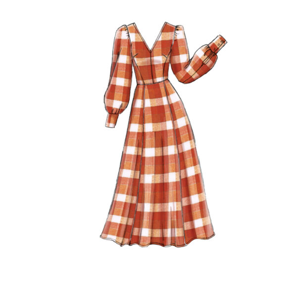 Vogue Schnittmuster V9328 - Kleid - Glockenrock - V-Ausschnitt – Bild 5