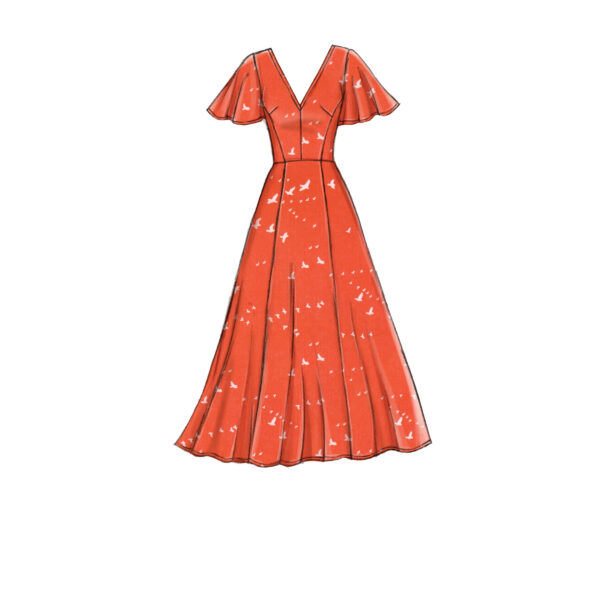 Vogue Schnittmuster V9328 - Kleid - Glockenrock - V-Ausschnitt – Bild 7