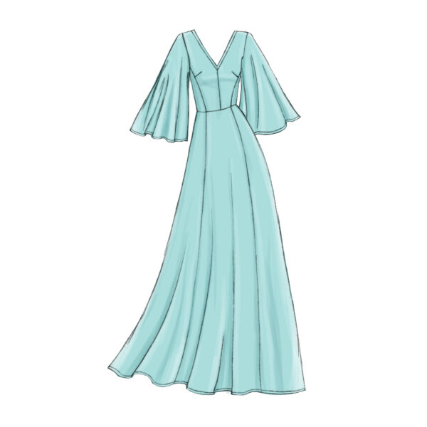 Vogue Schnittmuster V9328 - Kleid - Glockenrock - V-Ausschnitt – Bild 8