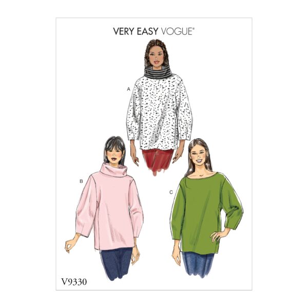 Vogue Schnittmuster V9330 - Shirt - Pullover - Rollkragen