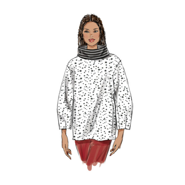 Vogue Schnittmuster V9330 - Shirt - Pullover - Rollkragen – Bild 4