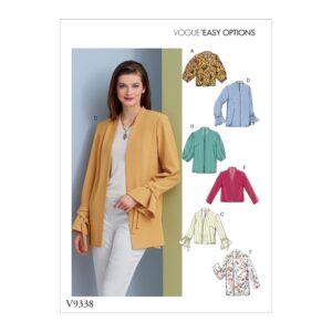 Vogue Schnittmuster V9338 - Jacke - verschlusslos - verschiedenen Armvarianten