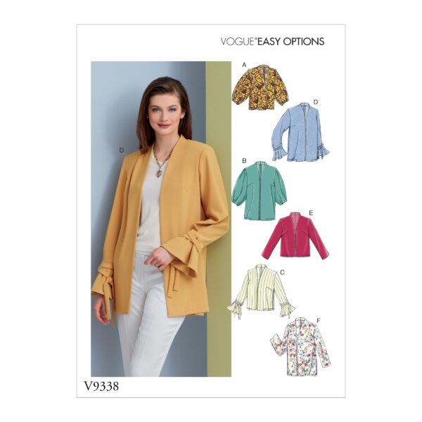 Vogue Schnittmuster V9338 - Jacke - verschlusslos - verschiedenen Armvarianten