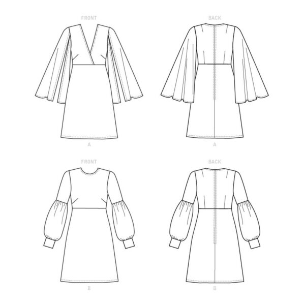 Vogue Schnittmuster V9344 - Kleid - kurzes Kleid mit angesetzter Taille – Bild 8