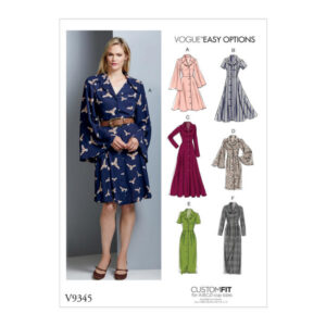 Vogue Schnittmuster V9345 - Kleid - Mantelkleid - durchgehende Knopfleiste