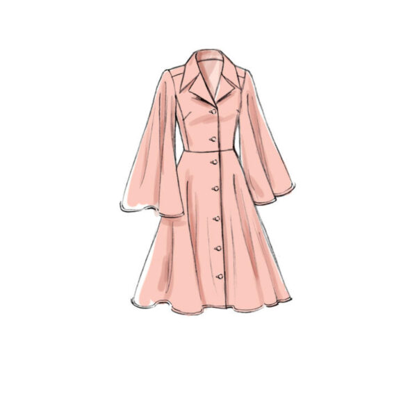 Vogue Schnittmuster V9345 - Kleid - Mantelkleid - durchgehende Knopfleiste – Bild 2