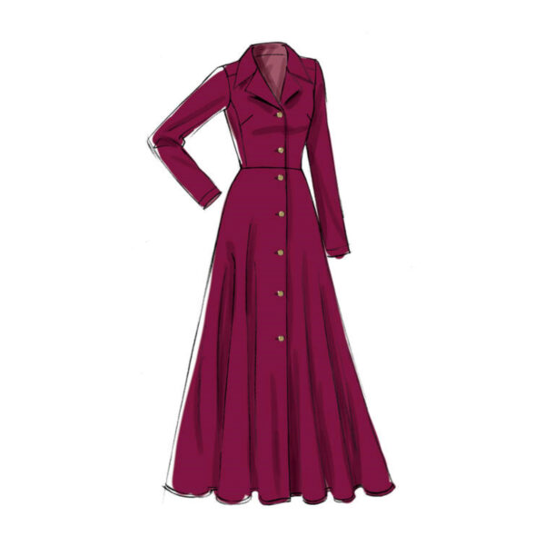 Vogue Schnittmuster V9345 - Kleid - Mantelkleid - durchgehende Knopfleiste – Bild 3