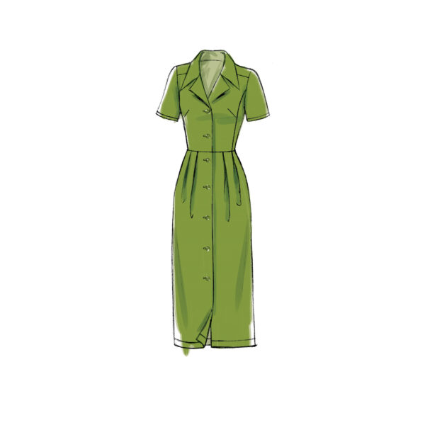 Vogue Schnittmuster V9345 - Kleid - Mantelkleid - durchgehende Knopfleiste – Bild 5