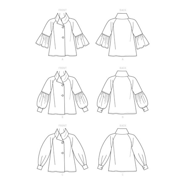 Vogue Schnittmuster V9347 - Jacke - Schwinger - großer Kragen – Bild 6