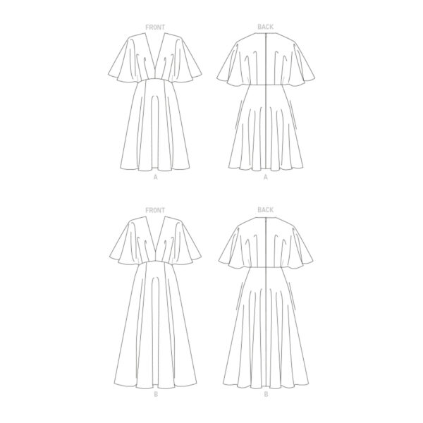 Vogue Schnittmuster V1801 - Kleid - Sommerkleid - weiter Arm - 2 Längen – Bild 8