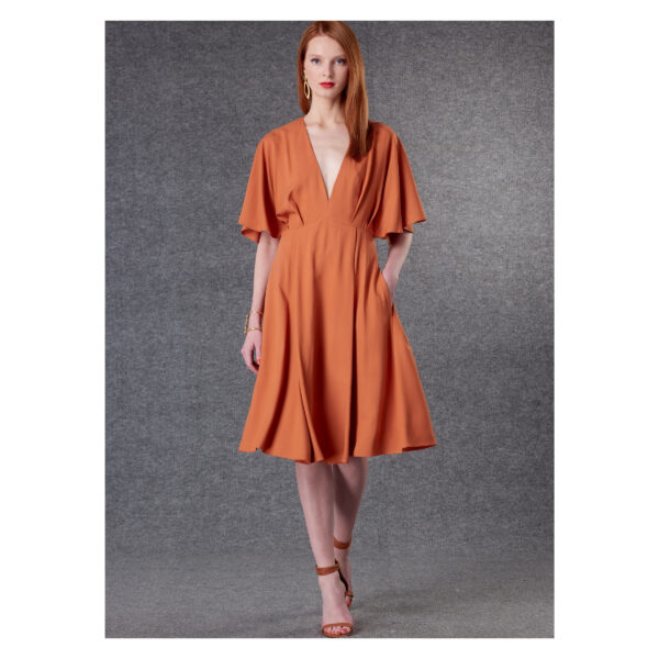 Vogue Schnittmuster V1801 - Kleid - Sommerkleid - weiter Arm - 2 Längen – Bild 4