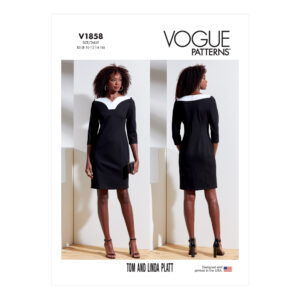 Vogue Schnittmuster V1858 - elegantes Kleid - Etuikleid - betonter Ausschnitt