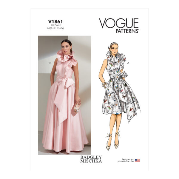 Vogue Schnittmuster V1861 - elegantes Kleid - Abendkleid mit großer Schleife