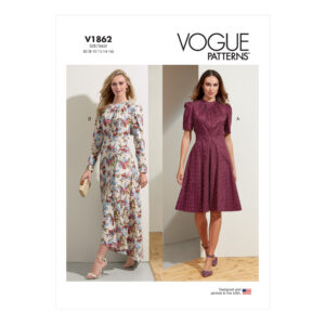 Vogue Schnittmuster V1862 - elegantes Kleid - mit Schärpeneinsatz vorn
