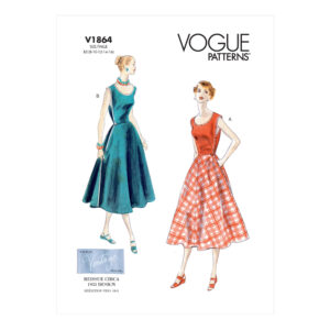 Vogue Schnittmuster V1864 - schlichtes Sommerkleid - Schürzenkleid - Vintage 1953