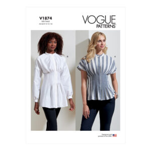 Vogue Schnittmuster V1874 - Bluse - stark tailliert - Langarm oder Kurzarm