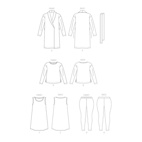 Vogue Schnittmuster V1852 - Kleid - Shirt mit Leggins - Jacke – Bild 10