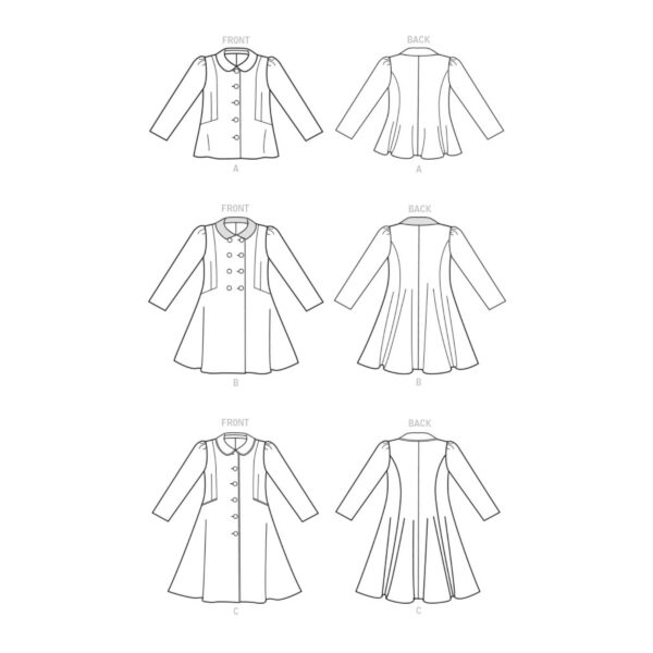 Vogue Schnittmuster V1856 - Kindermantel - Jacke - Doppelreiher – Bild 6
