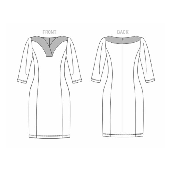 Vogue Schnittmuster V1858 - elegantes Kleid - Etuikleid - betonter Ausschnitt – Bild 6