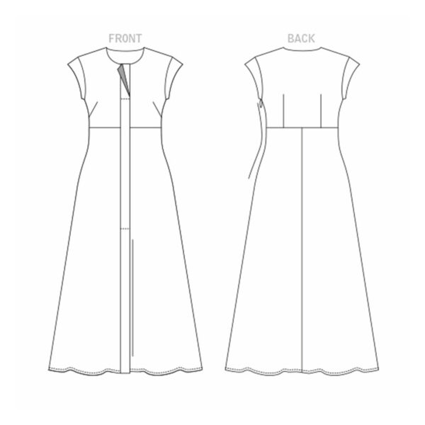 Vogue Schnittmuster V1859 - elegantes Kleid - Etuikleid - durchgehende Knopfleiste - ärmellos – Bild 5