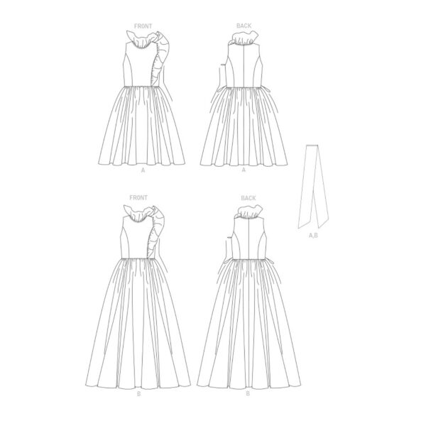 Vogue Schnittmuster V1861 - elegantes Kleid - Abendkleid mit großer Schleife – Bild 6