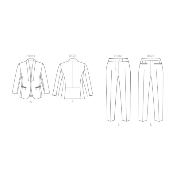 Vogue Schnittmuster V1867 - Hosenanzug - Blazer - schmale Hose – Bild 8