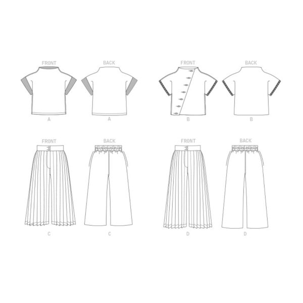 Vogue Schnittmuster V1868 - Hose - Hosenrock und Top – Bild 6