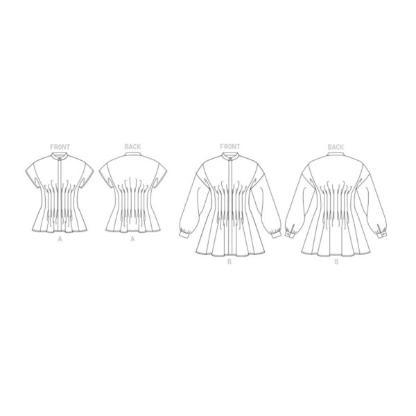 Vogue Schnittmuster V1874 - Bluse - stark tailliert - Langarm oder Kurzarm – Bild 9