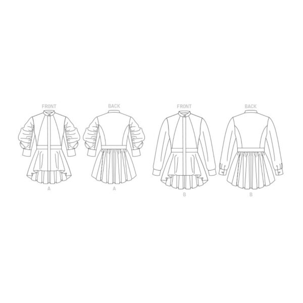 Vogue Schnittmuster V1875 - Bluse - mit Schösschen und Puffärmel – Bild 7