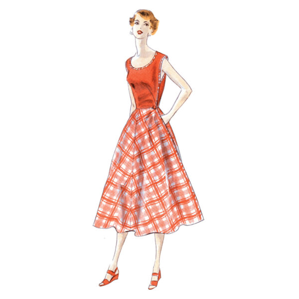Vogue Schnittmuster V1864 - schlichtes Sommerkleid - Schürzenkleid - Vintage 1953 – Bild 2